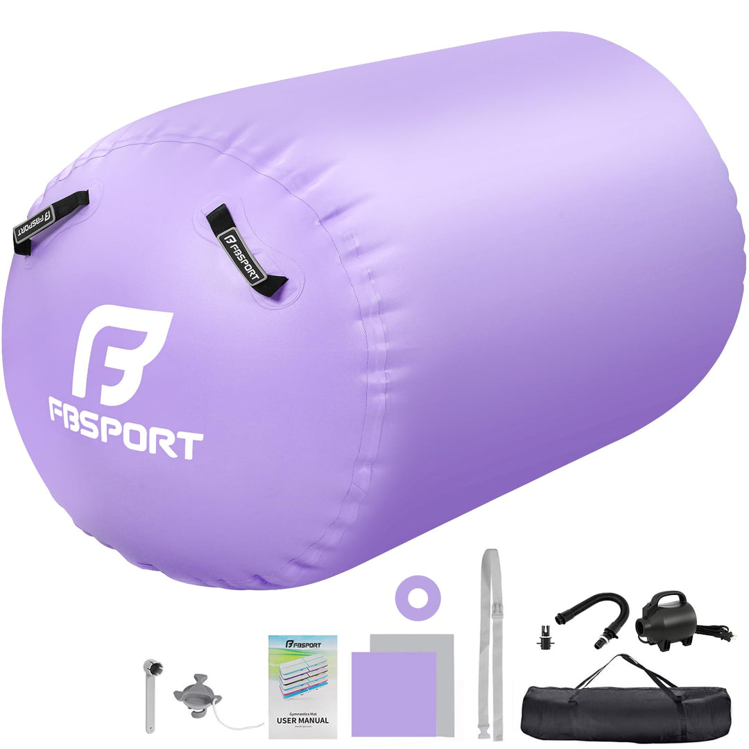 FBSPORT Aufblasbare Air Roll, 100/120cm Aufblasbare Luft Rollen, Yoga Gymnastik Zylinder, Gymnastikm