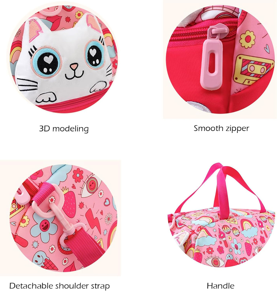 Sporttasche Kinder Schwimmtasche Mädchen Süsse Katze Badetasche Wasserdicht Weekender Reisetasche Üb