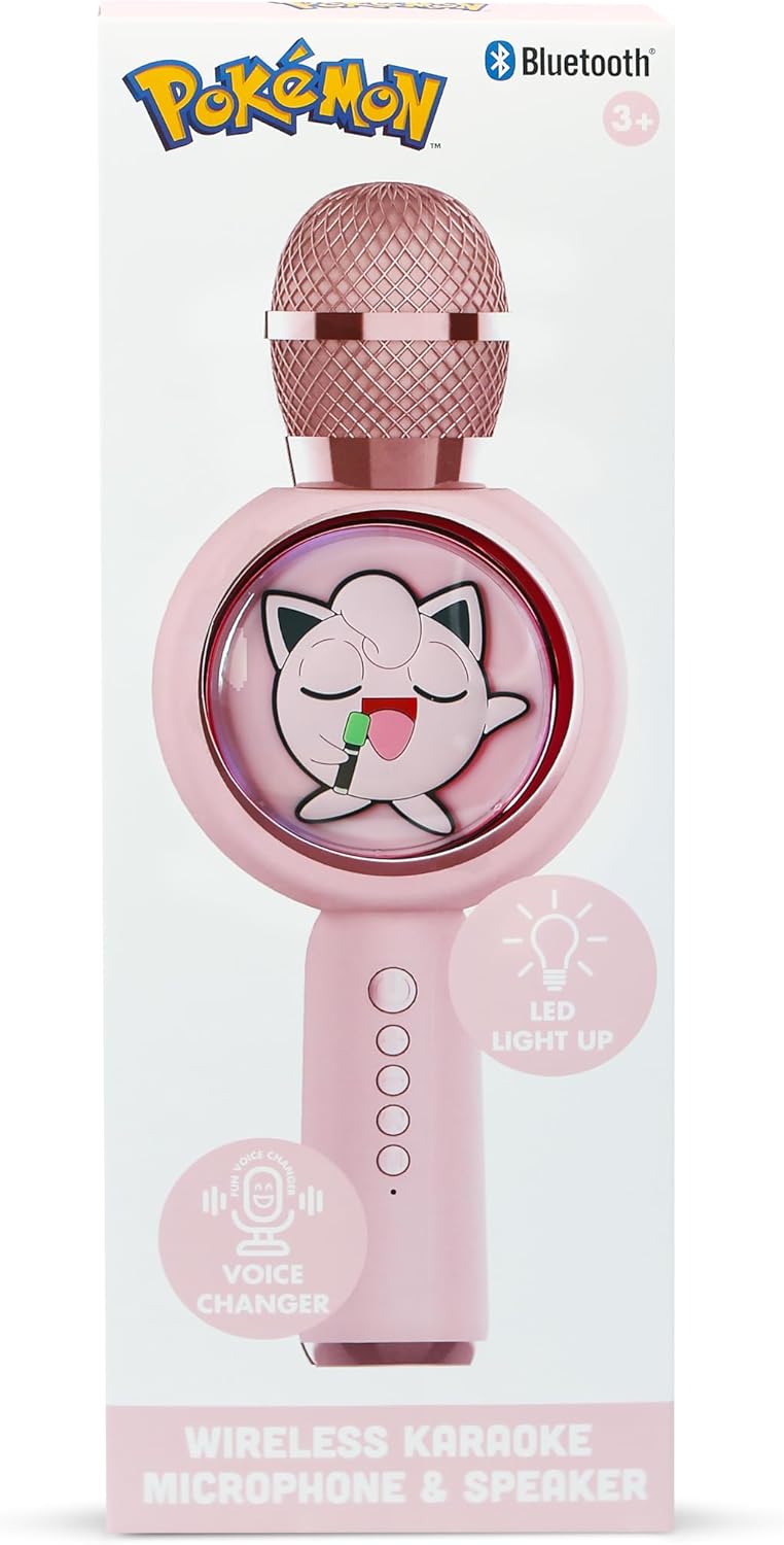 OTL Technologies Pokemon Jiggly Puff Popsing LED Light Up Wireless Karaoke Mikrofon mit Voice Change