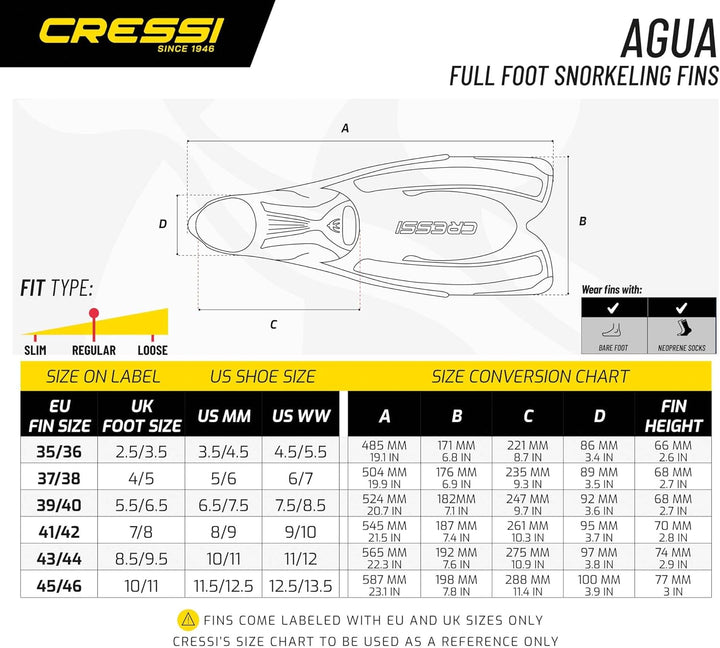 Cressi Agua Premium Flossen Self Adjusting zum Tauchen, Apnoe, Schnorcheln und Schwimmen Rosa 33/34