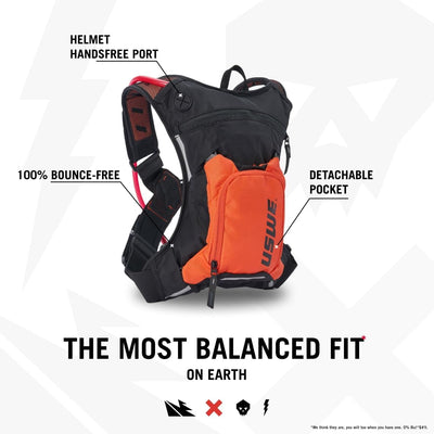 USWE Moto Hydro Hydration Pack - with Water Bladder, a High End, Bounce Free Backpack for Enduro and