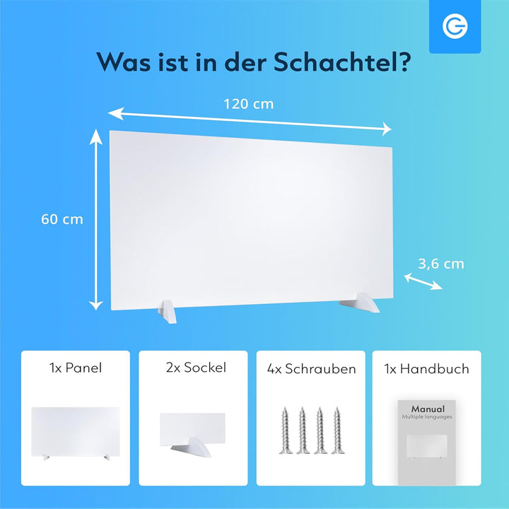 Silvergear® Infrarotheizung 450W | Premium Energieeffizientes Heizpaneel mit WiFi-Steuerung | Doppel