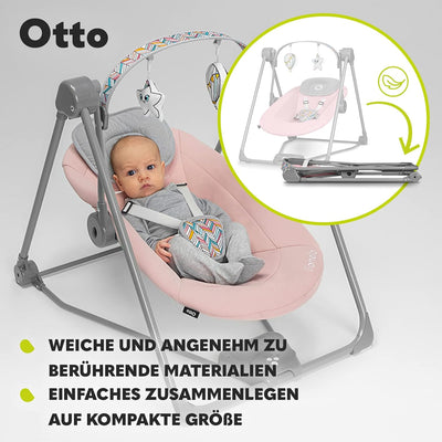 LIONELO Otto Baby Wippe, Baby Schaukel, Spielbogen mit interaktiven Spielzeugen, 5 Schaukel Geschwin