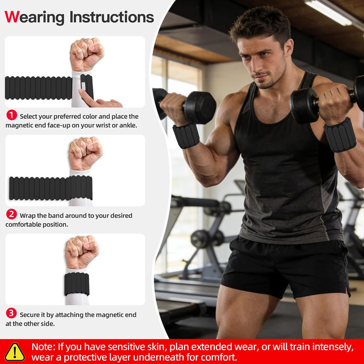Abahub Magnetische Gewichte Hand Fuss Wrist Ankle Weights Handgelenk Gewichte für Beine und Arme Set