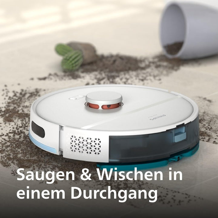 Philips Homerun Serie 2000 2. Gen: 2-in-1 Saug- und Wischroboter mit Absaugstation, 6.000pa Saugkraf