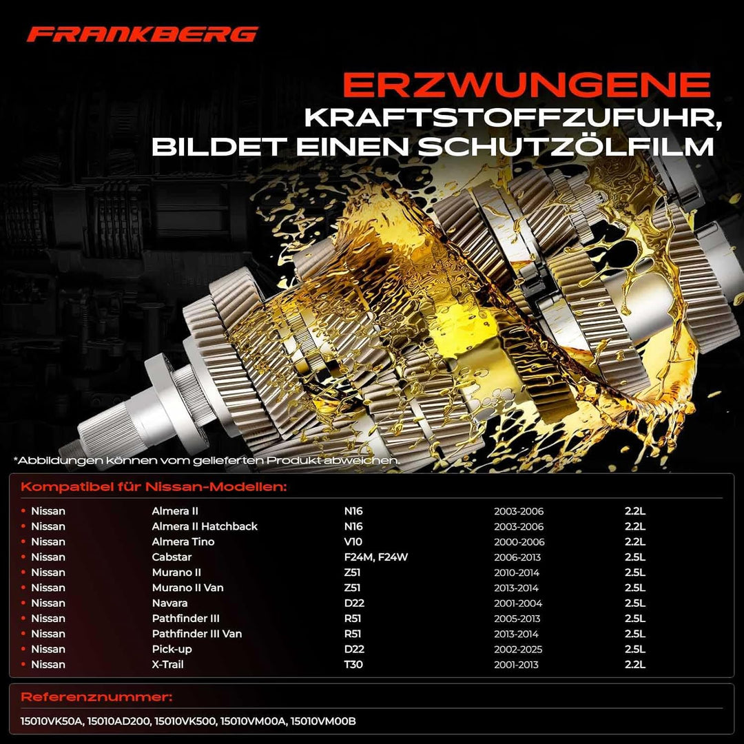 Frankberg 1x Ölpumpe Kompatibel mit Almera 2000-2006 Cabstar 2006-2013 Murano 2010-2014 Navara 2001-