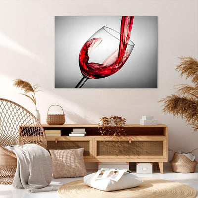 Bilder auf Leinwand 100x70cm Leinwandbild mit Rahmen Trinken glas wein Gross Wanddeko Bild Schlafzim