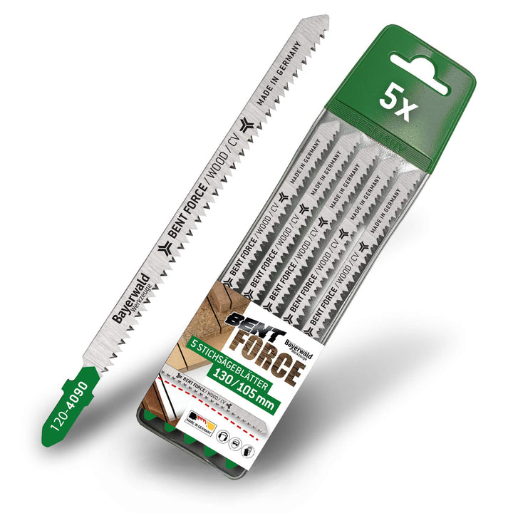 5x Bayerwald Werkzeuge Bent Force CV Stichsägeblätter 130 mm Länge | verz. Länge 105 mm | max. Schni
