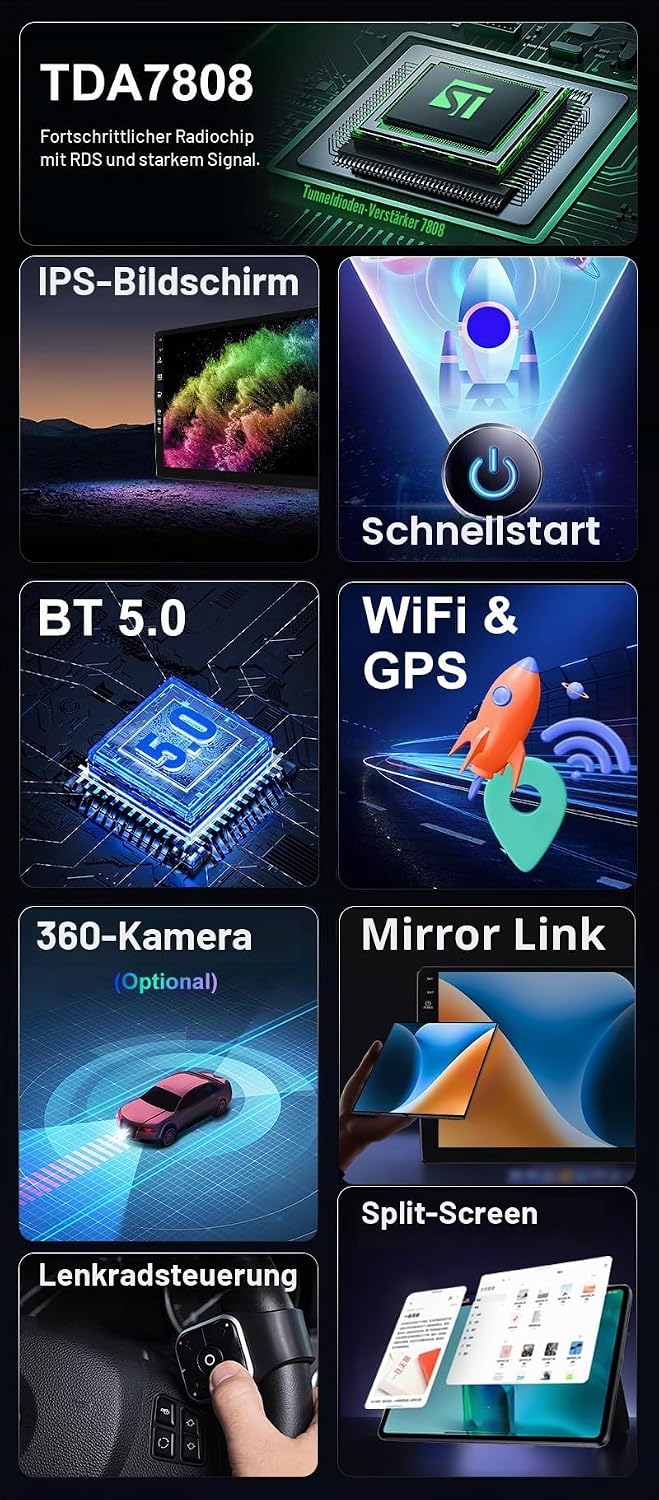 10.1 Zoll Android 14 Autoradio mit Navi Für Hyundai Tucson IX35 2010-2015 | Octa Core | 6GB 128GB |