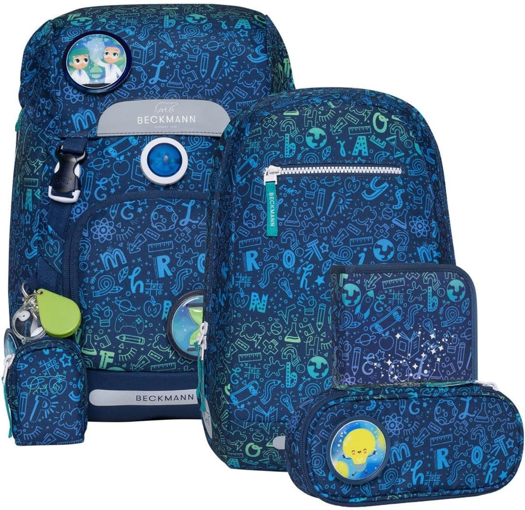 Beckmann, Schulrucksack-Set Classic, 6-teilig, Grundschule, ergonomisch, inkl. Regenüberzug, 22L Sci