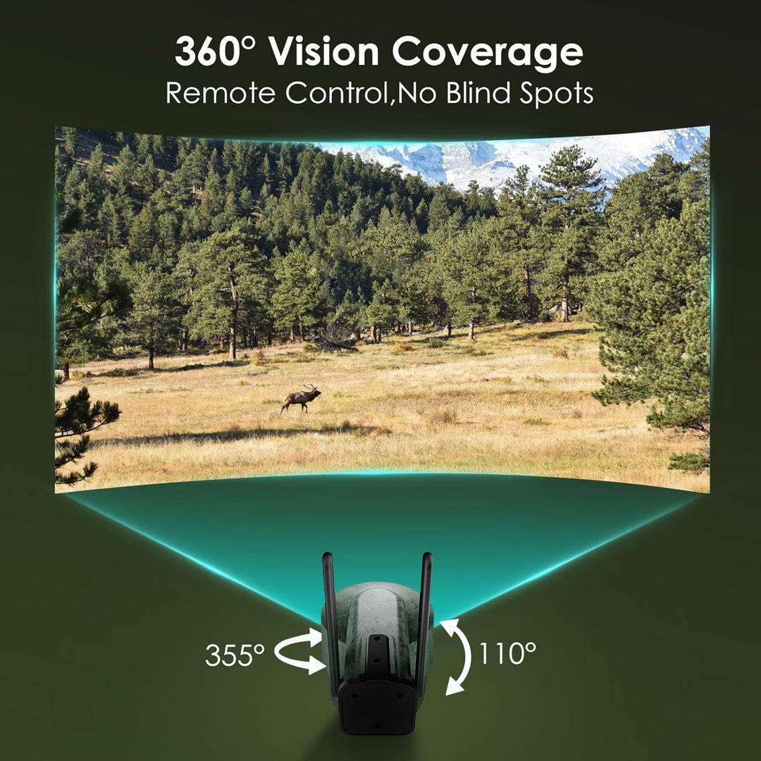 WOLFANG 4G LTE Wildkamera, Überwachungskamera mit Handyübertragung App Wildkamera Solar mit SIM Kart