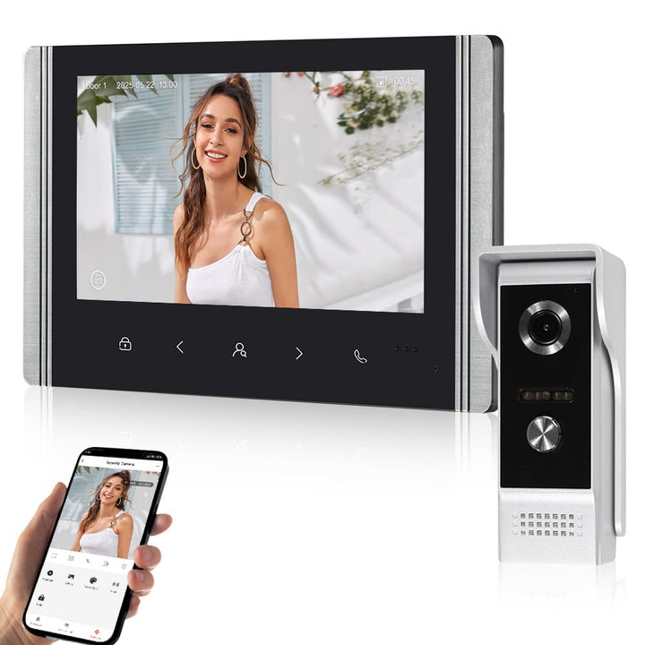WLAN Tuya Video Türtelefon Intercom System für Zuhause, 1080P HD Video-Türglocke-Kamera mit Monitor,