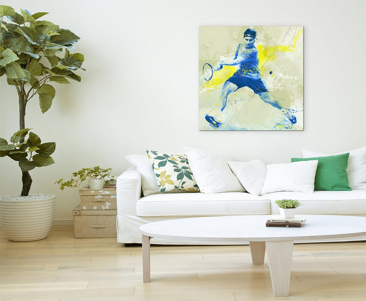 Paul Sinus Art Tennis II 60x60cm SPORTBILDER Splash Art Wandbild Aquarell Art