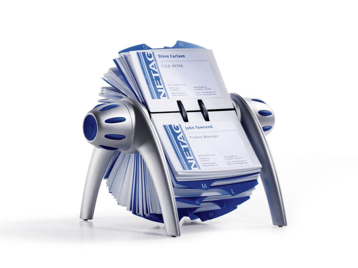 Durable Rollkartei Visifix Flip Vegas, für 400 Visitenkarten, Register A-Z, silber, 241723 Visitenka