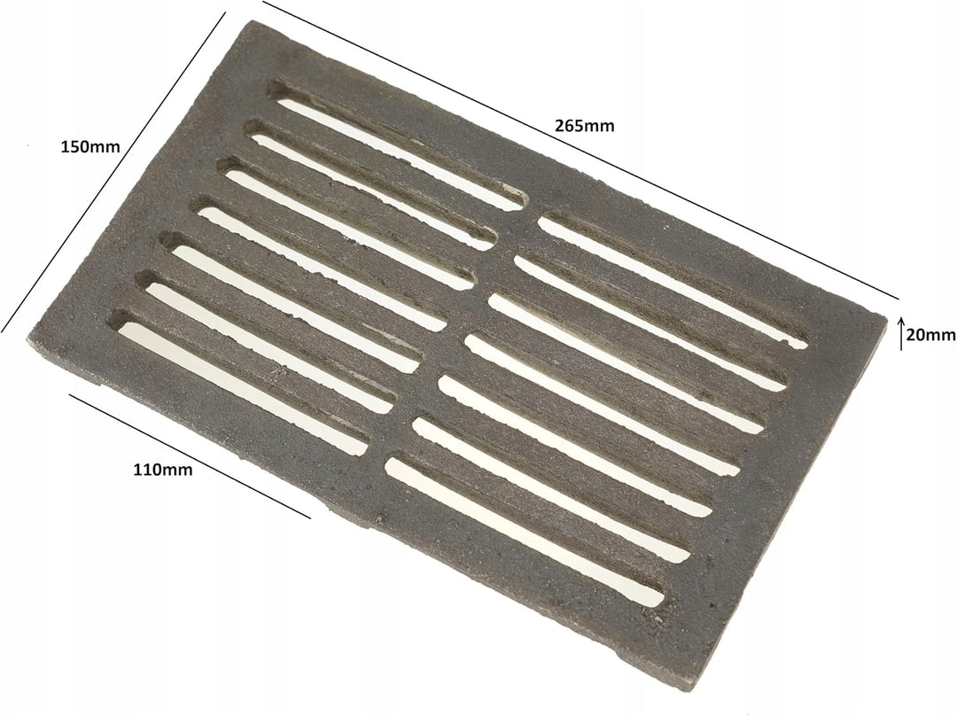 Gusseisen Kaminofen-Rost – Kleiner Ersatz-Rost 265 x 150 mm für Kamin, Küchenofen oder Holzheizung –