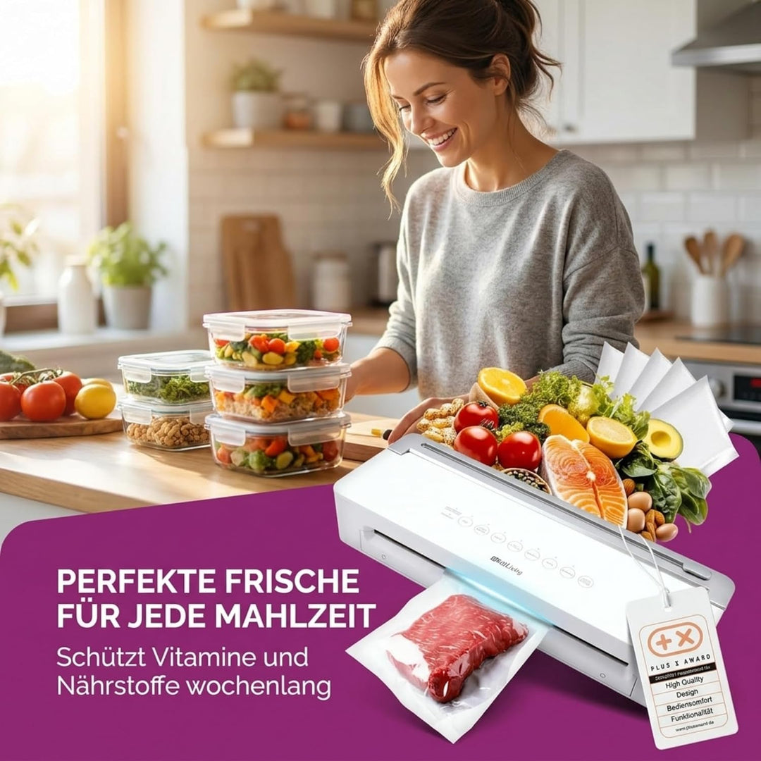 Vakuumierer | Vakuumiergerät für Lebensmittel | Inkl. 5 Vakuumbeutel (20 x 30 cm) | Vacuum Sealer Ma