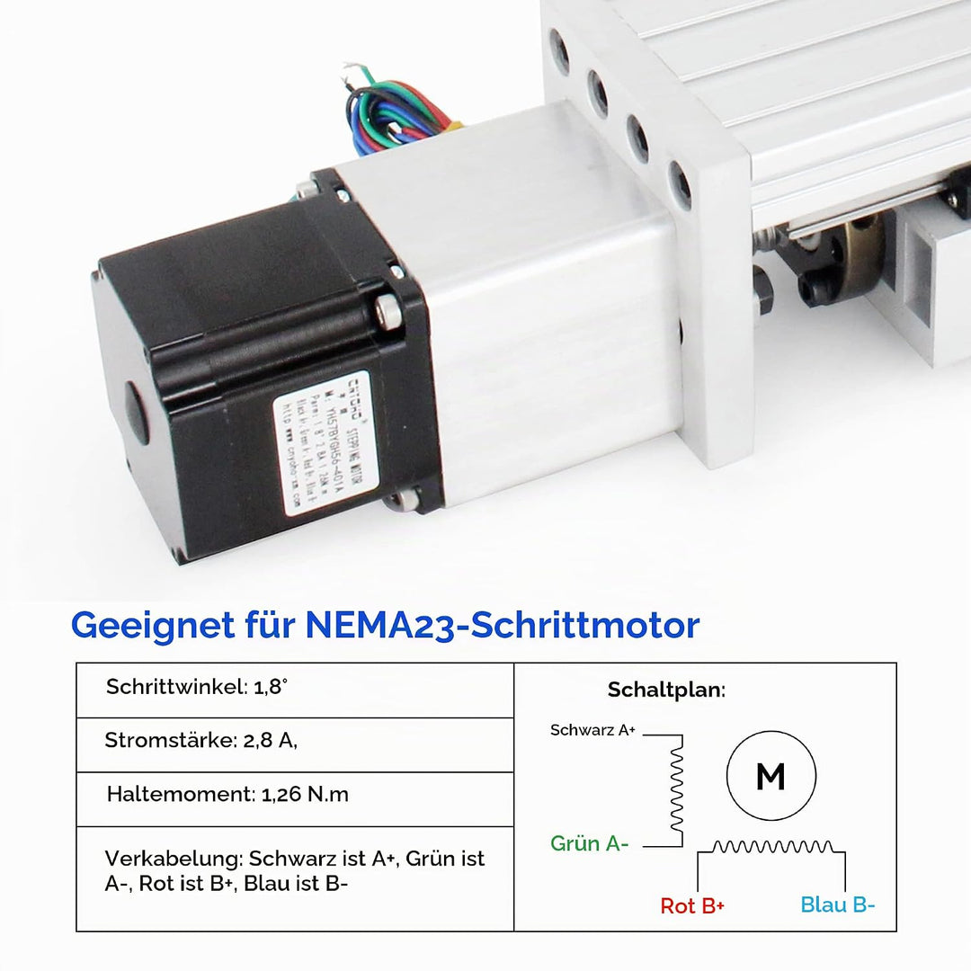 RATTMMOTOR Lineartisch-Aktuator,CNC Linearantrieb Effektiver Hub 300mm Linearführung Mini CNC Linear