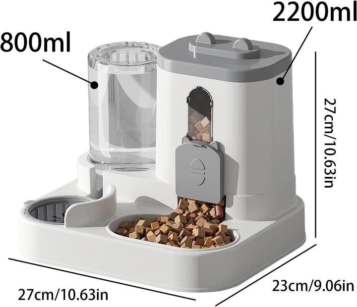 Automatischer Katzenfutterautomat,Automatischer Katzenfutterautomat Mit Wasserspender | Grosses Fass