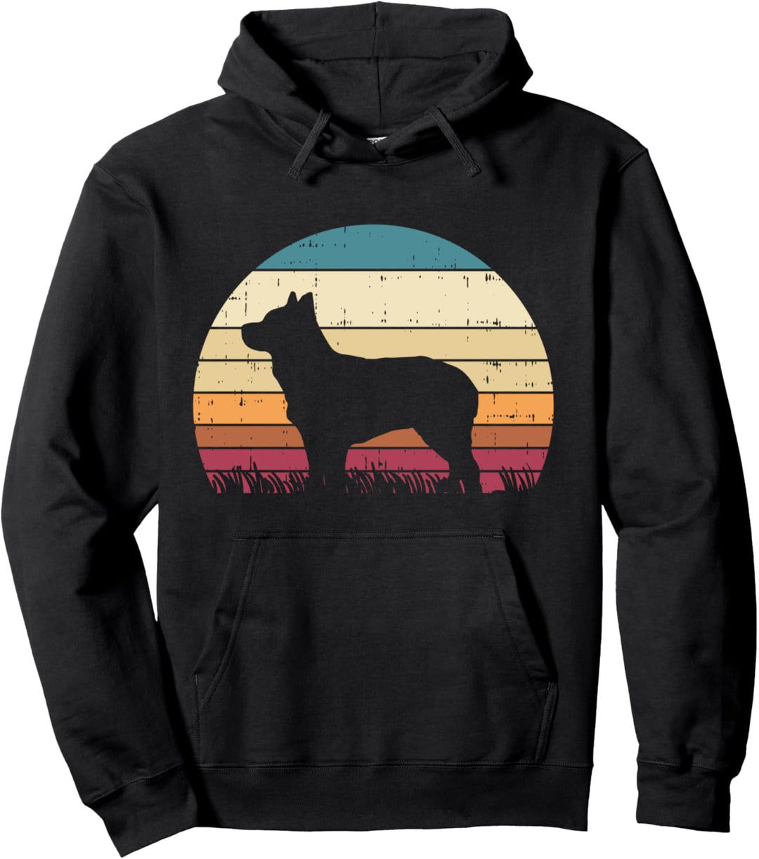 Heeler Sunset Retro Animal Pet Australian Cattle Dog Gift Pullover Hoodie