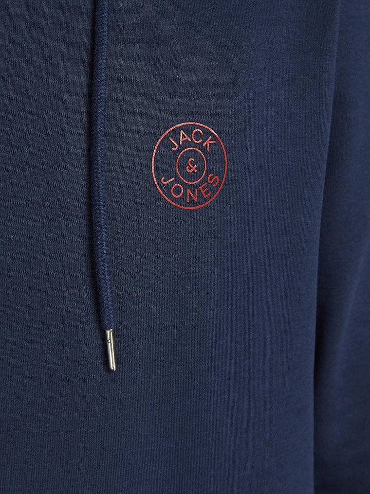 JACK &amp; JONES Herren Jjebasic Logo Sweat Hood Noos Hooded Sweatshirt S Navy Blazer, S Navy Blazer