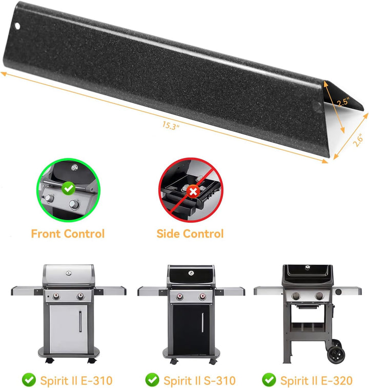 FIRXZYMZ 7636 Porzellan-emailliert Flavorizer Bars für Weber Spirit I & II E/S-310 320 330 (mit vord
