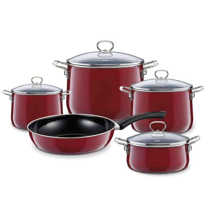Riess, 0558-008, Emaille-Set 5-teilig, ROSSO, Emaille, Made in Österreich, LBH: 50,0x30,0x40,0cm, 10