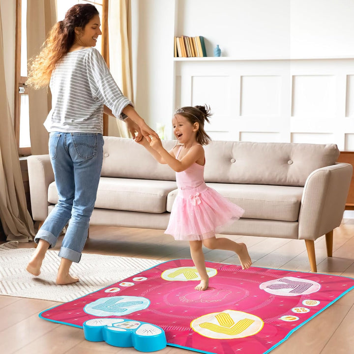 COSTWAY Tanzmatte Kinder, Musikmatte mit Led-Leuchten & Memory-Spiel & 8 Musik, Musik Matte, Geburts