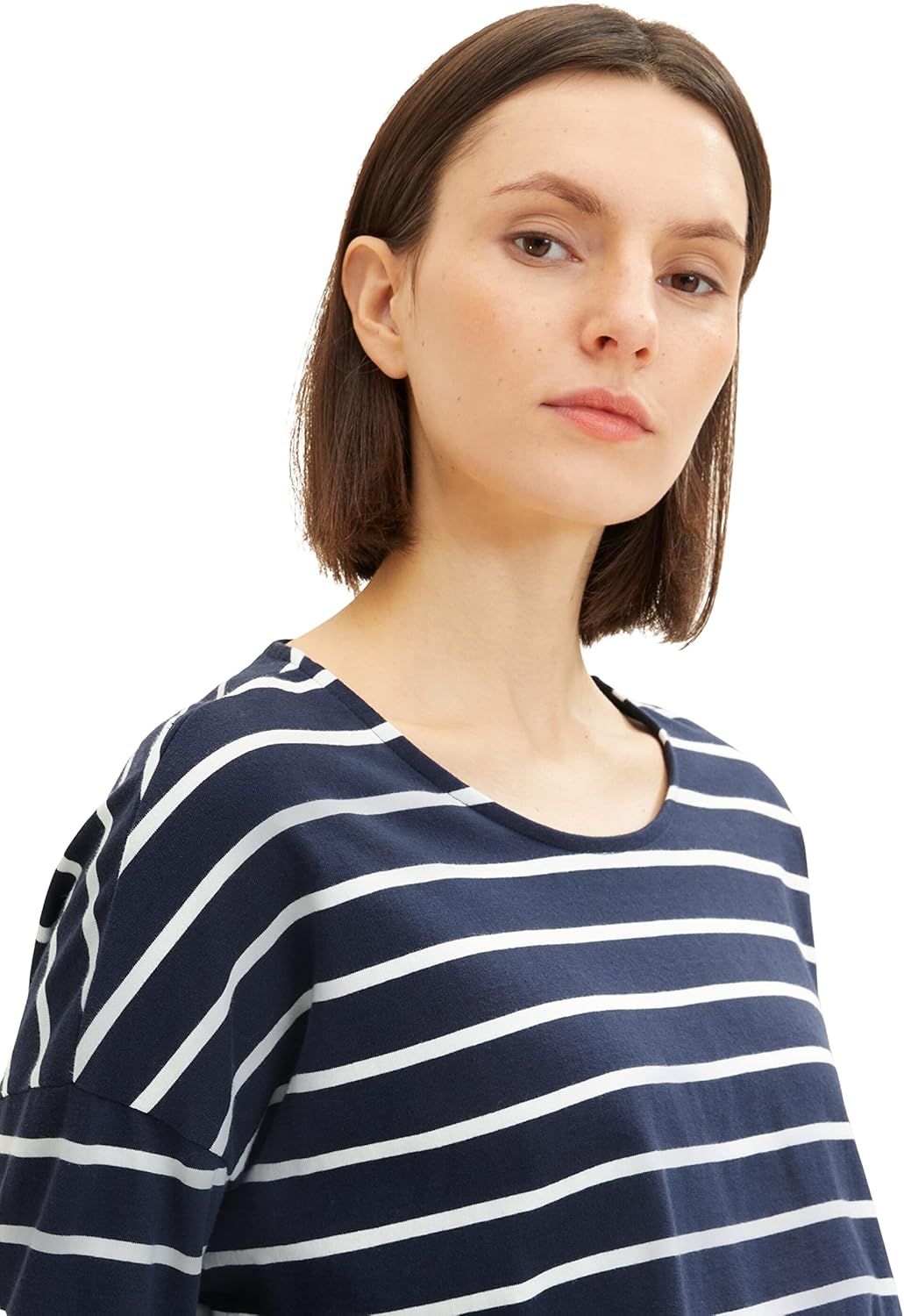 TOM TAILOR Damen Langarmshirt mit Streifen XXL 31540 - Navy Offwhite Stripe, XXL 31540 - Navy Offwhi