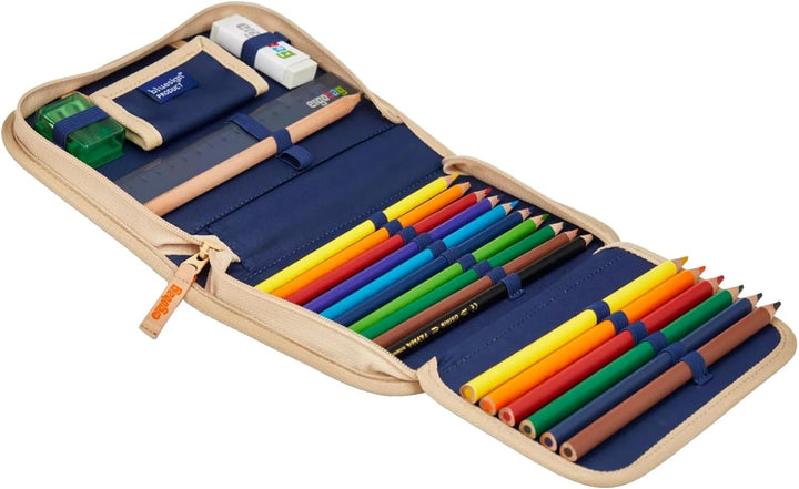 ergobag Federmäppchen Set 22-teilig, Lyra Buntstifte, Stundenplan-Fach, Kleingeld Fach, Lineal Einhe