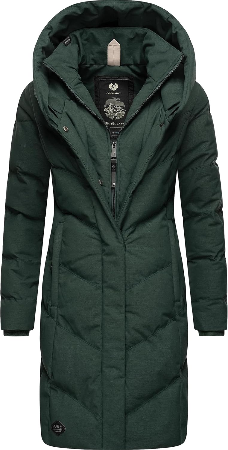 Ragwear Damen Warmer Wintermantel Steppmantel wasserdicht mit Kapuze Natalka Melange Intl XS-6XL L D