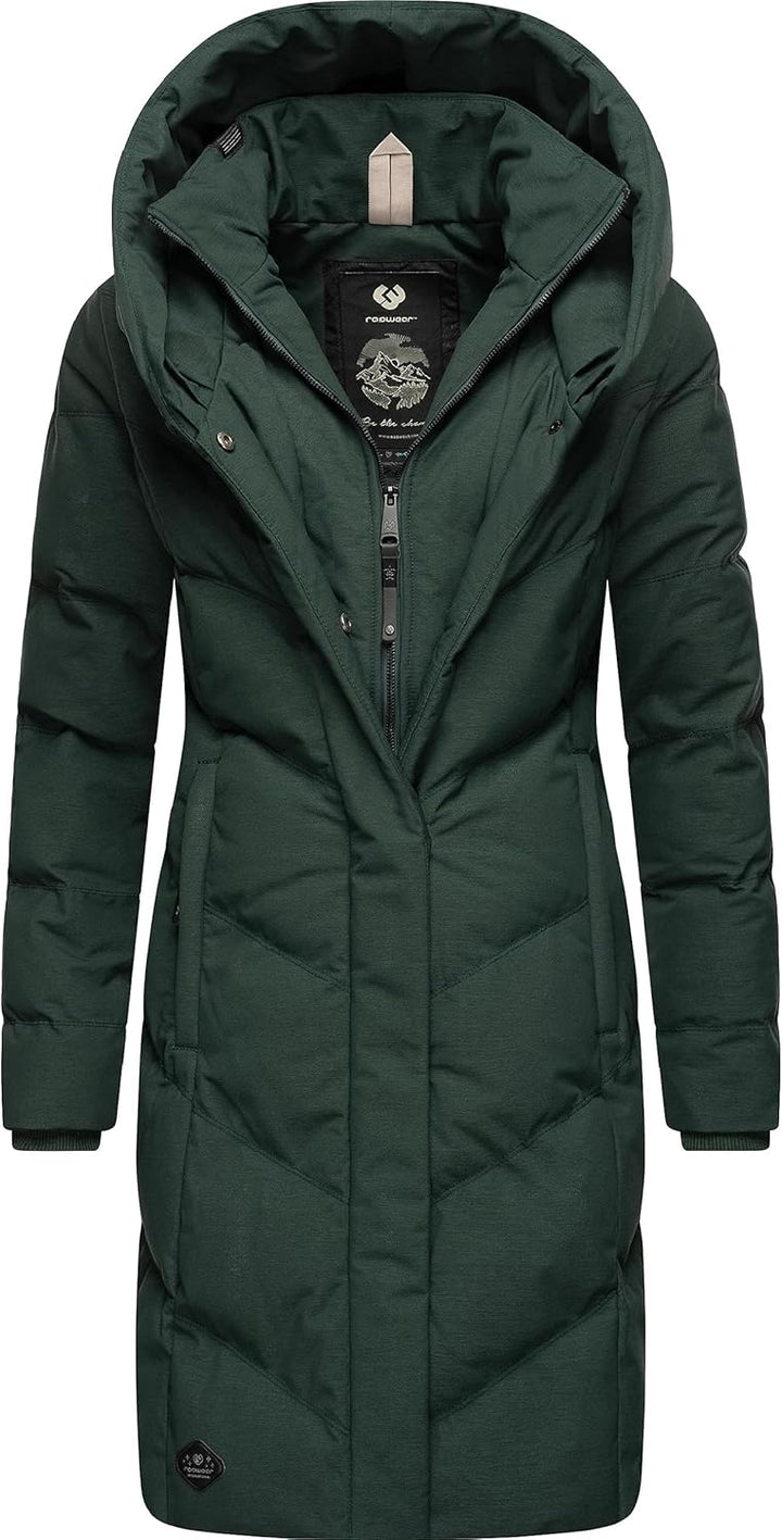 Ragwear Damen Warmer Wintermantel Steppmantel wasserdicht mit Kapuze Natalka Melange Intl XS-6XL L D