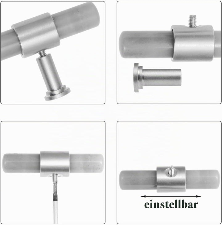 mookaitedecor Satz von 2 T-Bar Kristall Schublade zieht Griffe mit Schrauben, gebürstetem Messing St