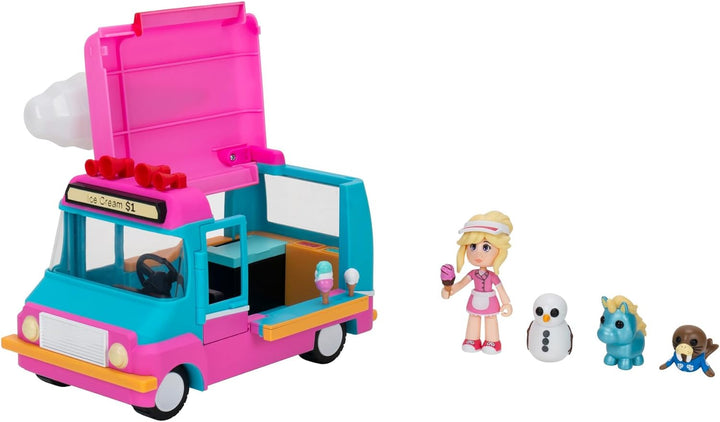 Adopt Me! AME0147 - Eiswagen - Transformierendes Fahrzeug mit Licht und Sound - Top Online Spiel - E