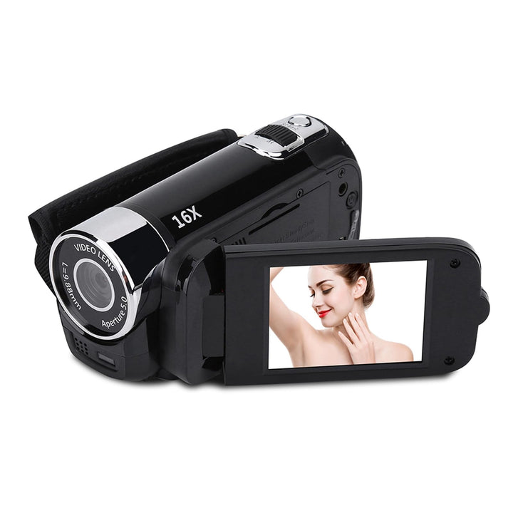 VBESTLIFE Full HD 270 ° Rotation 720P 16X High Definition Digital Camcorder Video DV Kamera(schwarz)