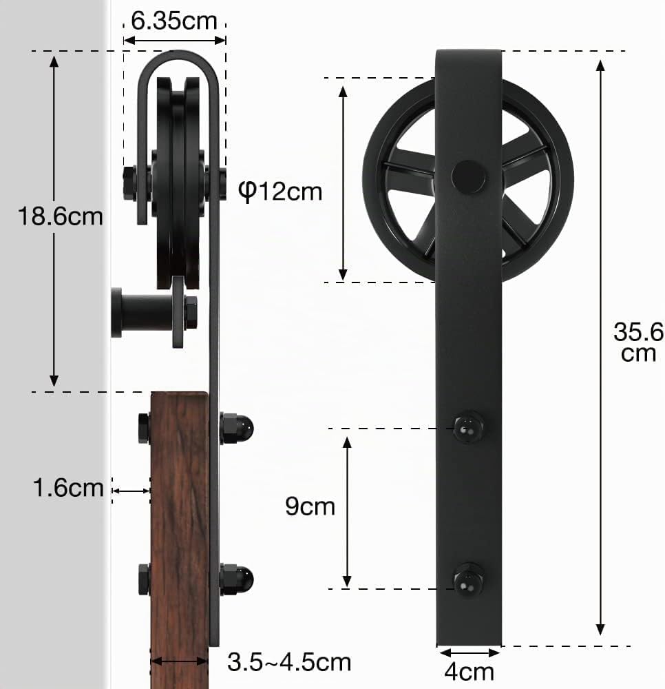WINSOON 150cm Einzelschiebetür Industrie Schiebetür Schiene Schiebetürbeschlag Set Schwerlast Schieb