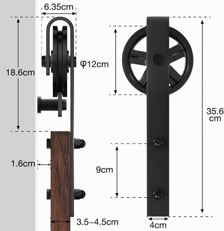 WINSOON 150cm Einzelschiebetür Industrie Schiebetür Schiene Schiebetürbeschlag Set Schwerlast Schieb