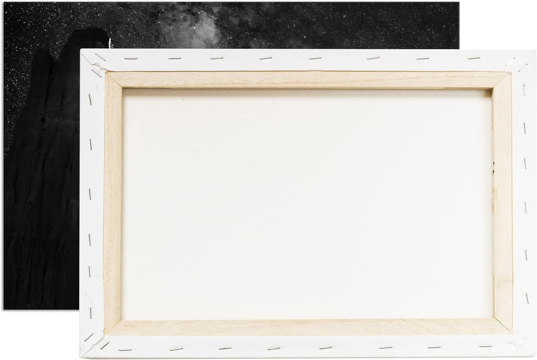 Hoch über den Bergen Effekt: Schwarz&Weiss, Format: 60x40 als Leinwandbild, Motiv fertig gerahmt auf