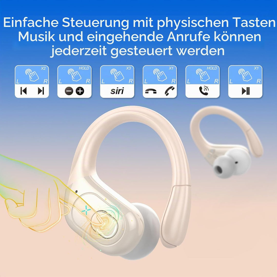 Aptkdoe In Ear Kopfhörer Kabellos Sport, Bluetooth 5.4 Kopfhörer mit ENC Mic, 75 Std Spielzeit, Anpa