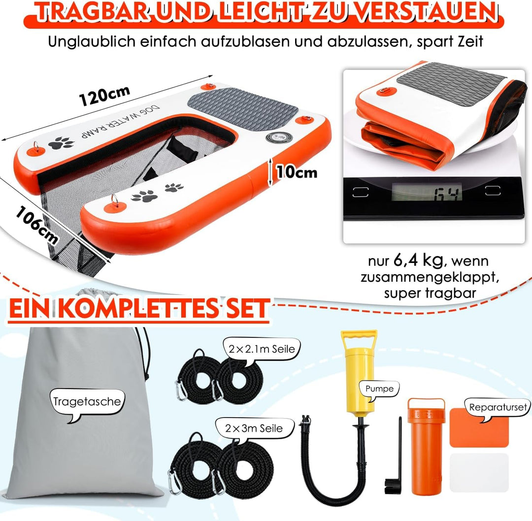 Hundewasserrampe Extra Breite Wasserrampe Pool Leiter, Float Welpen Planke für Pool, Dock & Boot, Ha