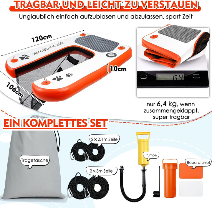 Hundewasserrampe Extra Breite Wasserrampe Pool Leiter, Float Welpen Planke für Pool, Dock & Boot, Ha