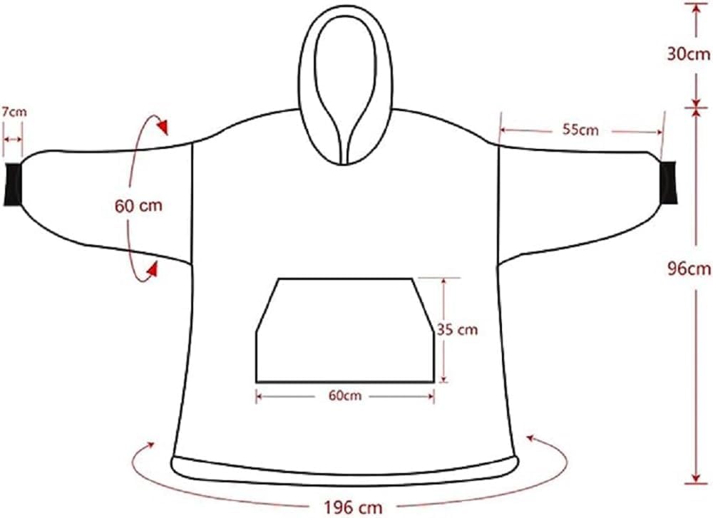 Lanqinglv TV-Decke mit Ärmeln und Fusstasche,Decke Hoodie Sweatshirt,Oversized Damen/Herren Kapuzenp