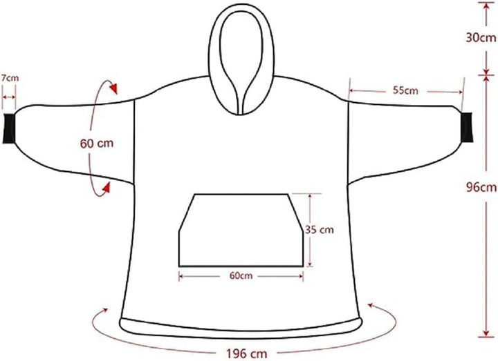 Lanqinglv TV-Decke mit Ärmeln und Fusstasche,Decke Hoodie Sweatshirt,Oversized Damen/Herren Kapuzenp