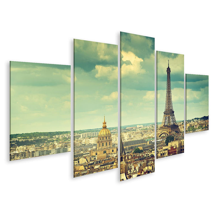 islandburner Bild auf Leinwand Eiffelturm Frankreich Blauer Himmel Blick Auf Paris Bilder Wandbilder