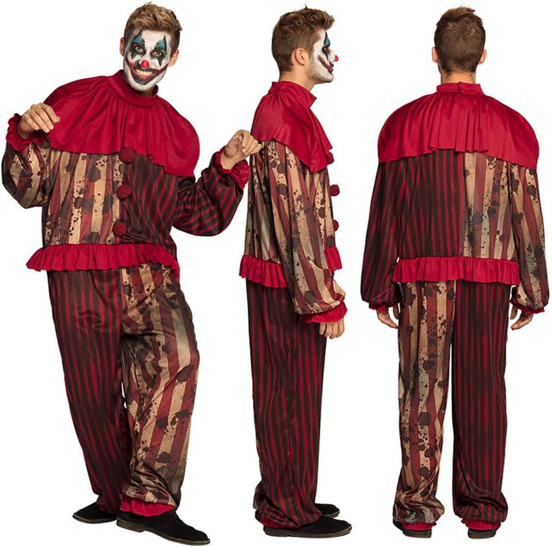 Boland - Kostüm Mitternachts-Clown, Overall mit Kragen, Herren, Horror, Clown, Psycho, Halloween, Ka
