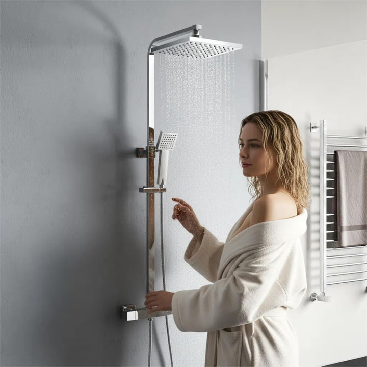 YOOZENA Duschsystem,Duscharmatur Komplettset,Duscharmatur mit Thermostat, Duschkopf mit Schlauch und