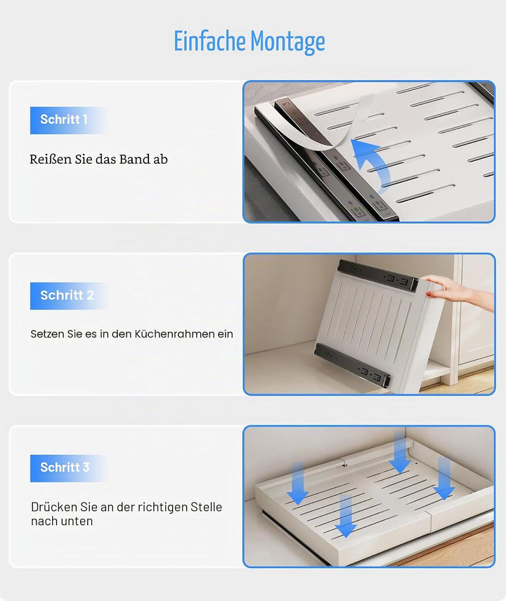 2 Ausziehbarer Schrank Organizer, Teleskopschublade Zum NachrüSten Kein Bohren Und Nageln Erforderli