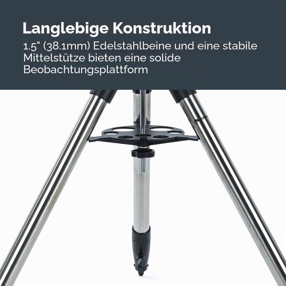 Celestron 93480 Exklusives Stativ für das StarSense Explorer Dobson-Tischteleskop mit Zubehörschale