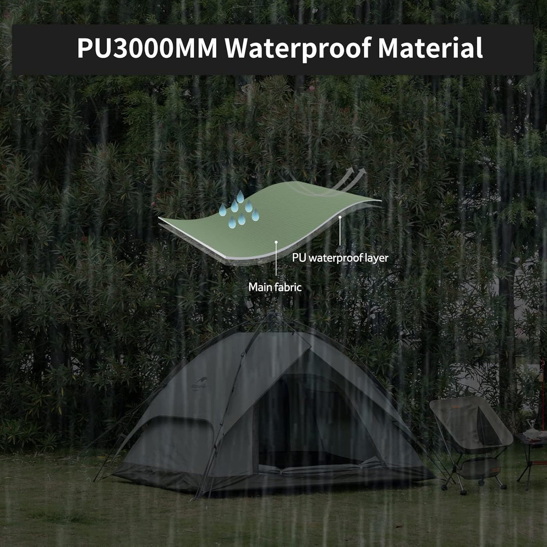 Naturehike Pop Up Zelt Wurfzelte Automatik Campingzelt 3-4 Personen Doppeldeck Kuppelzelt Grosses Fa