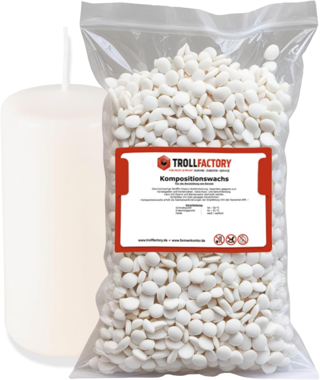TFC Kompositionswachs 10kg - Premium Kerzenwachs zum Giessen und Gestalten - Ideal für Duftkerzen un
