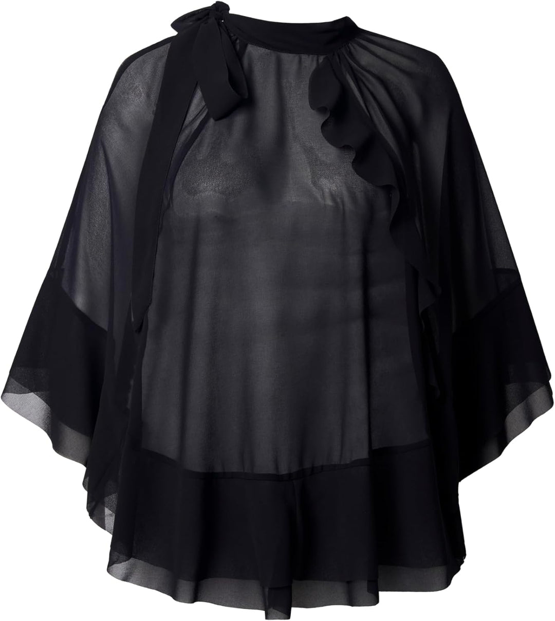 Ulla Popken Damen Bluse Schwarz 50-56, Schwarz 50-56